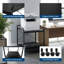 Support pour imprimante sous le bureau, grande table d'imprimante de 20 po de profondeur avec tablette de rangement réglable en hauteur, chariot à roulettes à 2 niveaux avec roulettes pour bureau personnel, noir-122760267
