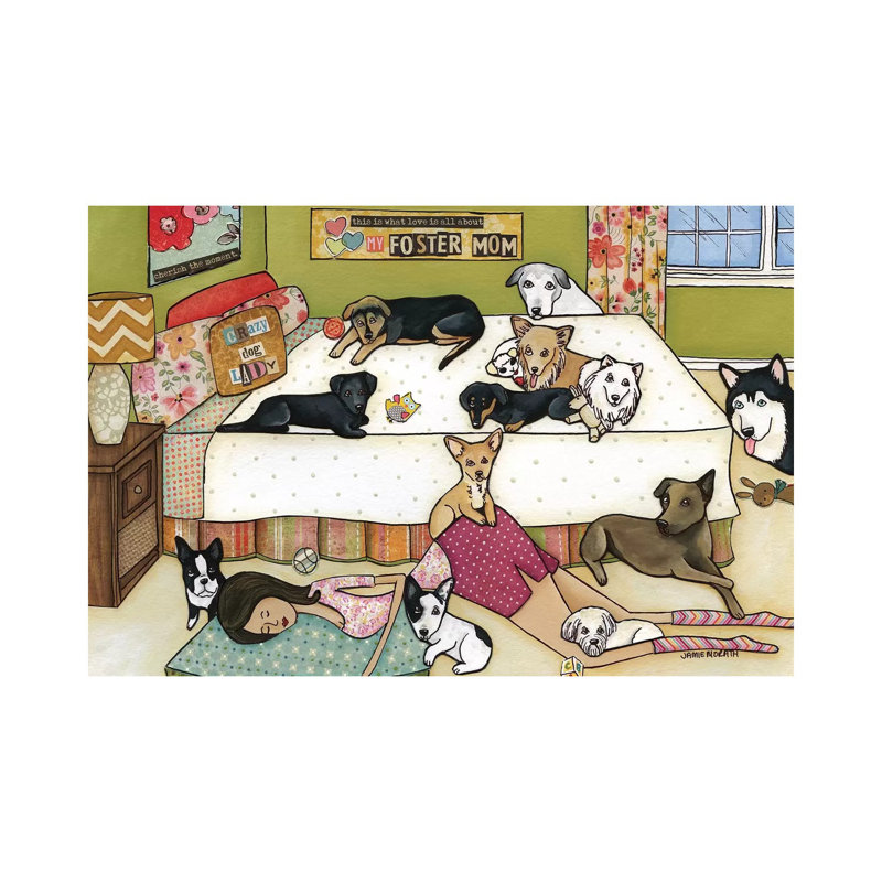 «Foster Mom» par Jamie Morath - peinture sur toile tendue, H 8 po x l 12 po x P 0,75 po