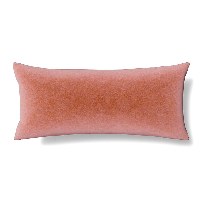 Fresco Polyester Blend Lumbar Rectangular Pillow Cover, 16"H x 36"W, Rhubarb