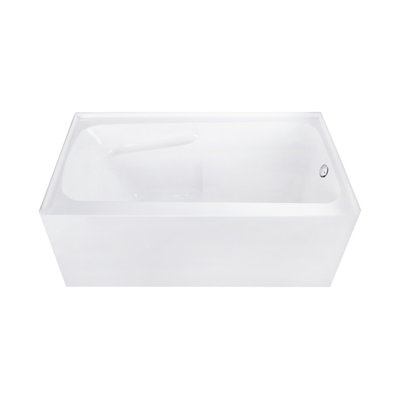 Kingston Brass Aqua Eden 54-Inch Acrylic Rectangular 3-Wall Alcove Tub With Armrests