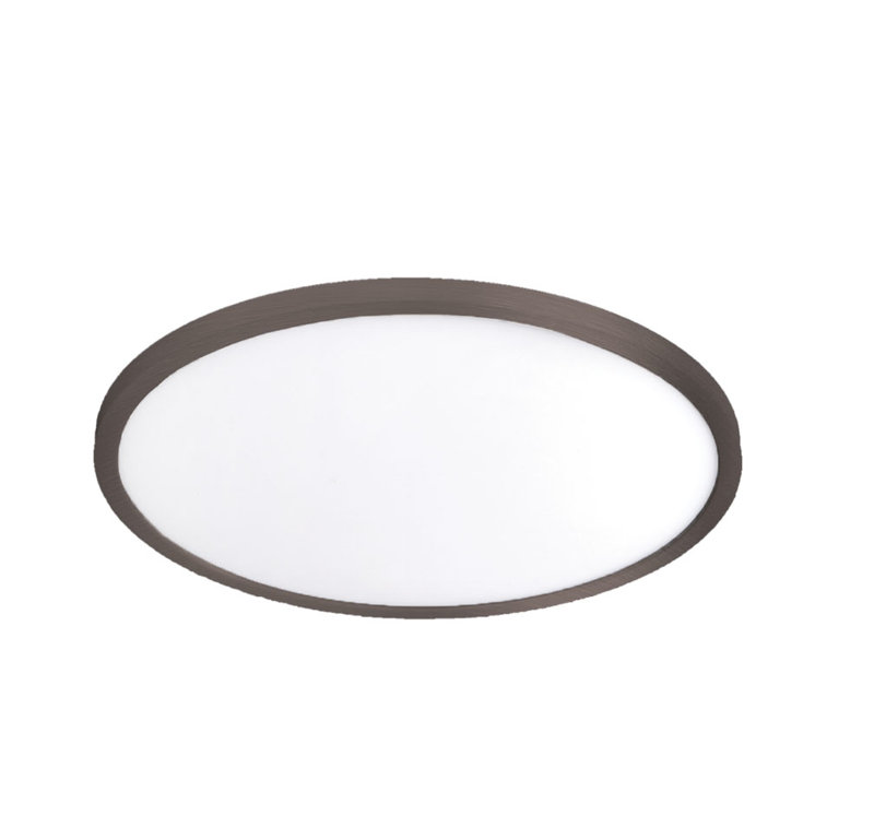 Simple 11" Circle Dimmable LED Ceiling & Wall Flush Mount Light, 3000K Color Temperature, Bronze, 1.25" H x 11" W x 11" D