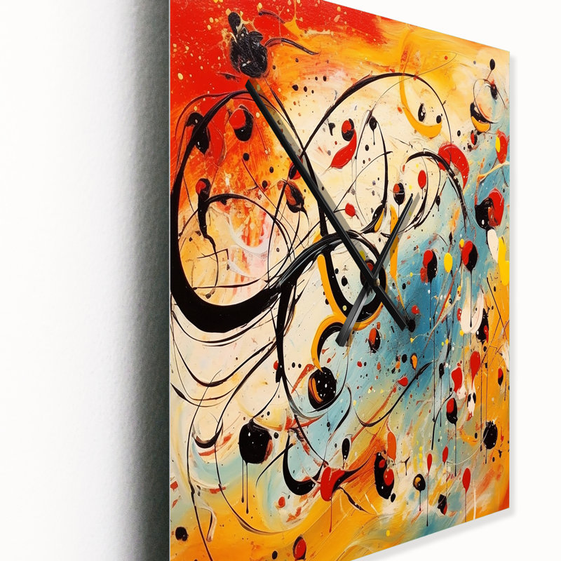 Horloge murale "All That Jazz Colorful Joy - Abstract Collages", H 32 po x l 16 po x P 1 po