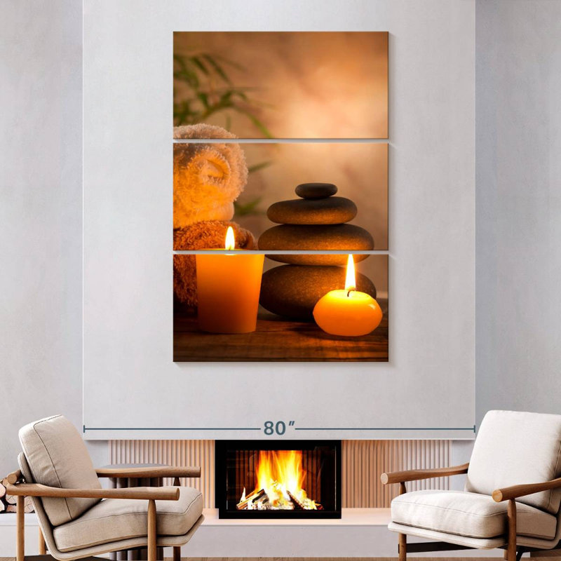 " Aromatic Spa " 3 Piece Art Set, 74" H x 48" W x 1.25" D
