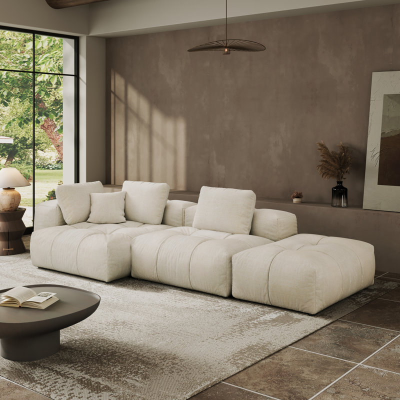 Modular Sectional Sofa Couch, Oversized Free Combination Deep Seat Sofa, Cushion Covers Removable & Washable, Fabric, Down Filled