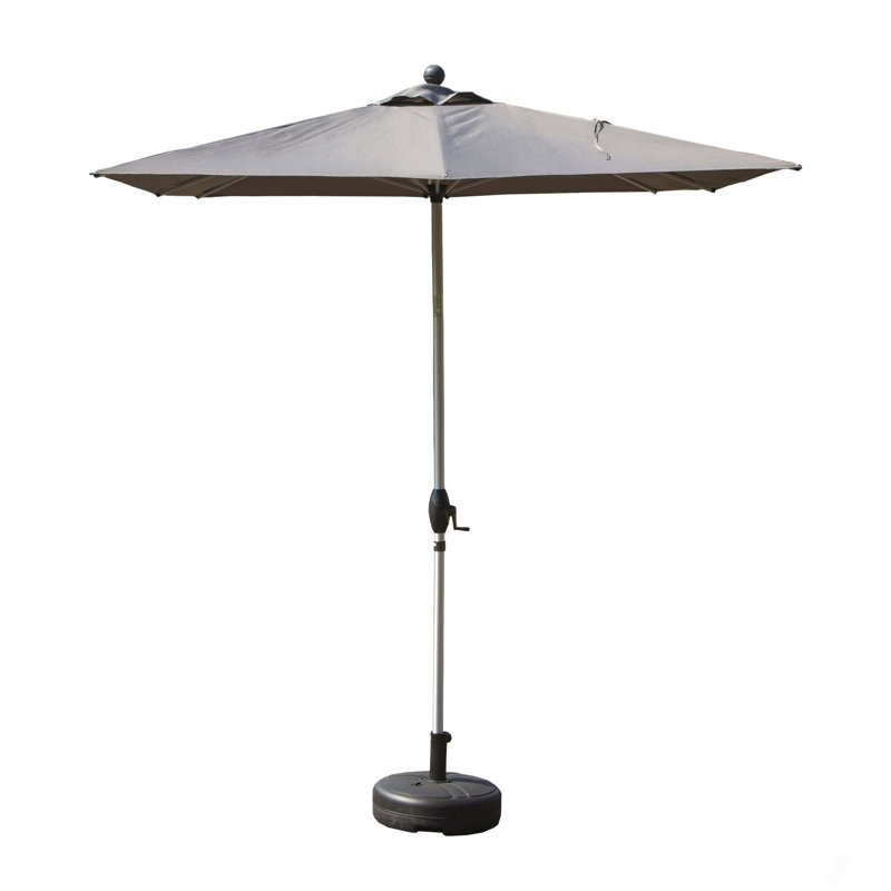 Parasol de patio rectangulaire avec fonction de levage et d'inclinaison à manivelle (base non incluse), Gris