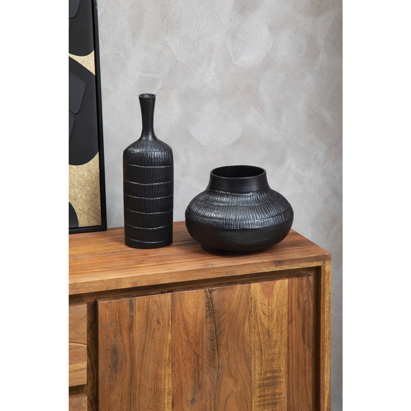 Azraf Ceramic Table Vase, 19cm H x 27cm W x 27cm D, Black
