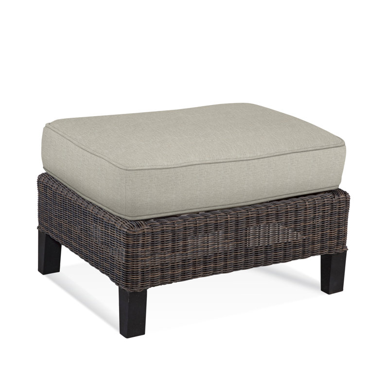 Tangier Outdoor Ottoman, Inside/Out Performance Zinc; 6373-84
