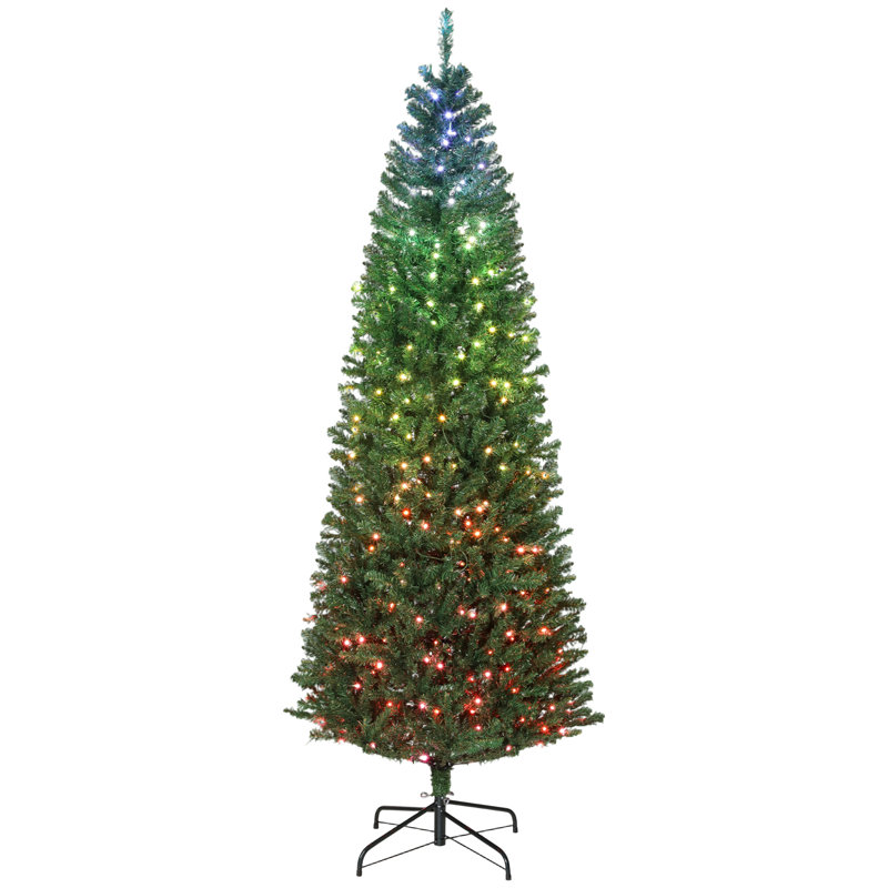 Arbres de Noël colorés de 7 pi, sapin en plastique, présentoir moderne