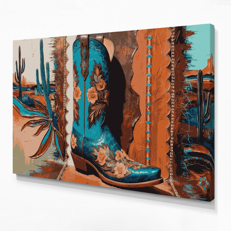 «Southwestern Cowboy Cowboy», reproduction d'art sur toile brune 62, H 20 po x l 30 po