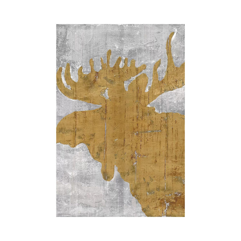Rustic Lodge Animals Moose 1 Piece Wrapped Canvas Painting, 66.04 cm H x 45.72 cm W x 1.91 cm D