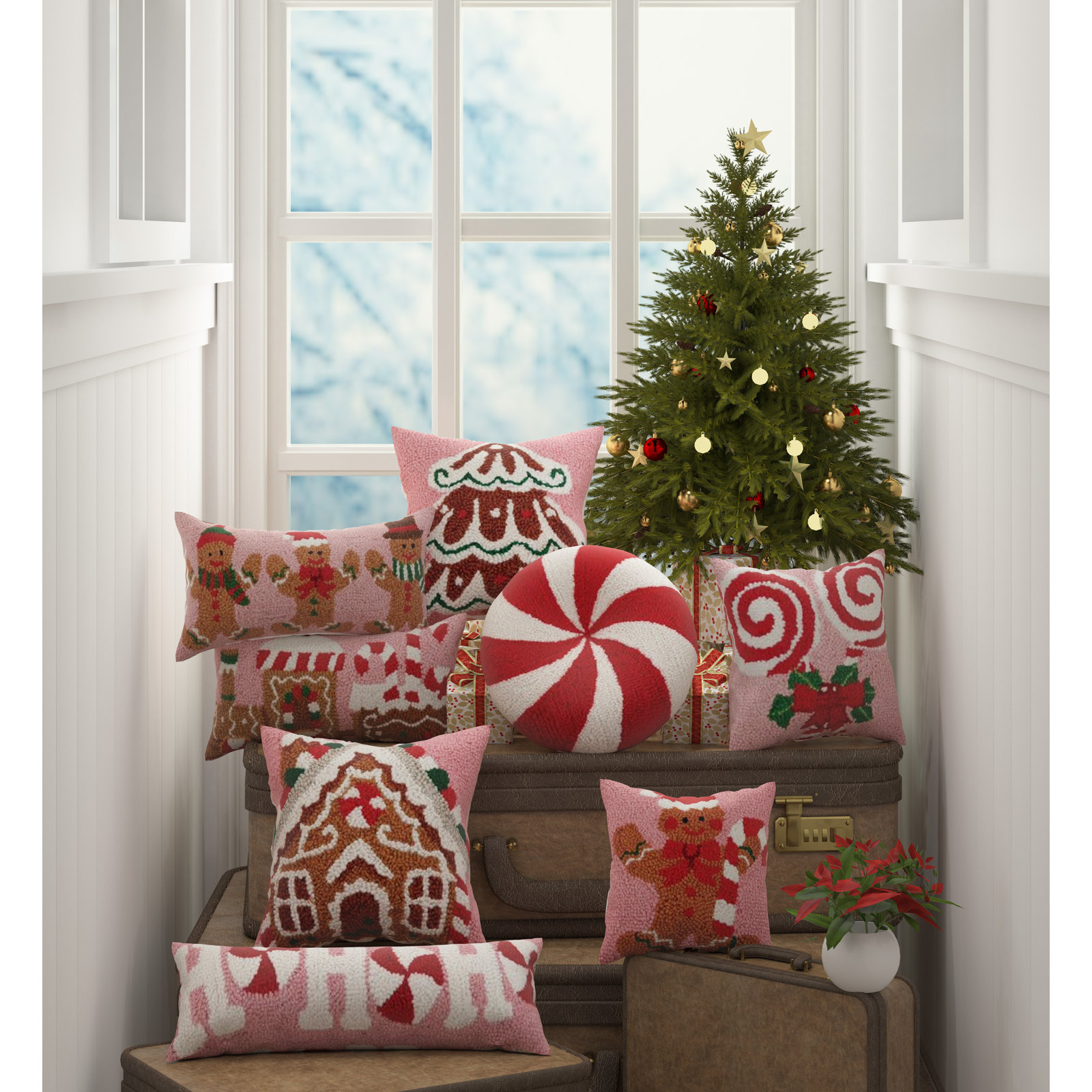 Candy Cane Hook Pillow