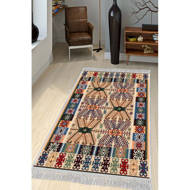 Luxurious Velvet Area Rug (4.6 x 7.2 ft), 100% Antibacterial Fabric, Non-Slip Cotton Backing, Pile Height: 0.4 in | Machine Washable, 3D Digital Print Design | Perfect for Living Room & Bedroom Decor, Soft & Durable