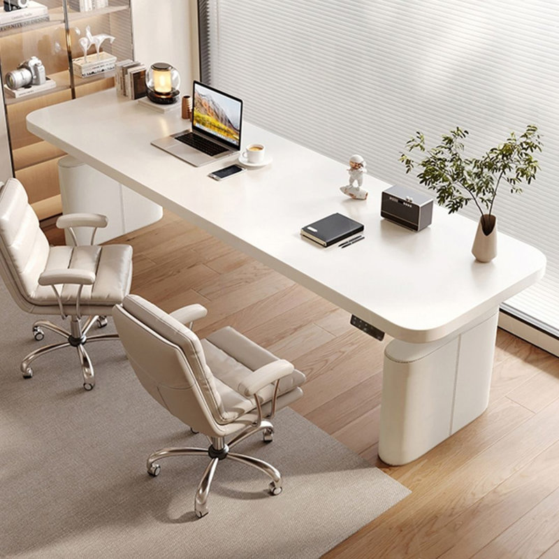 Bureau debout blanc rectangulaire en bois massif, H 44,09 po x l 62,99 po x P 23,62 po