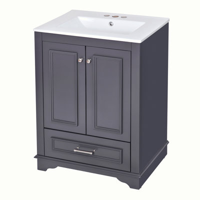 Ensemble de meuble-lavabo autoportant moderne avec lavabo en céramique