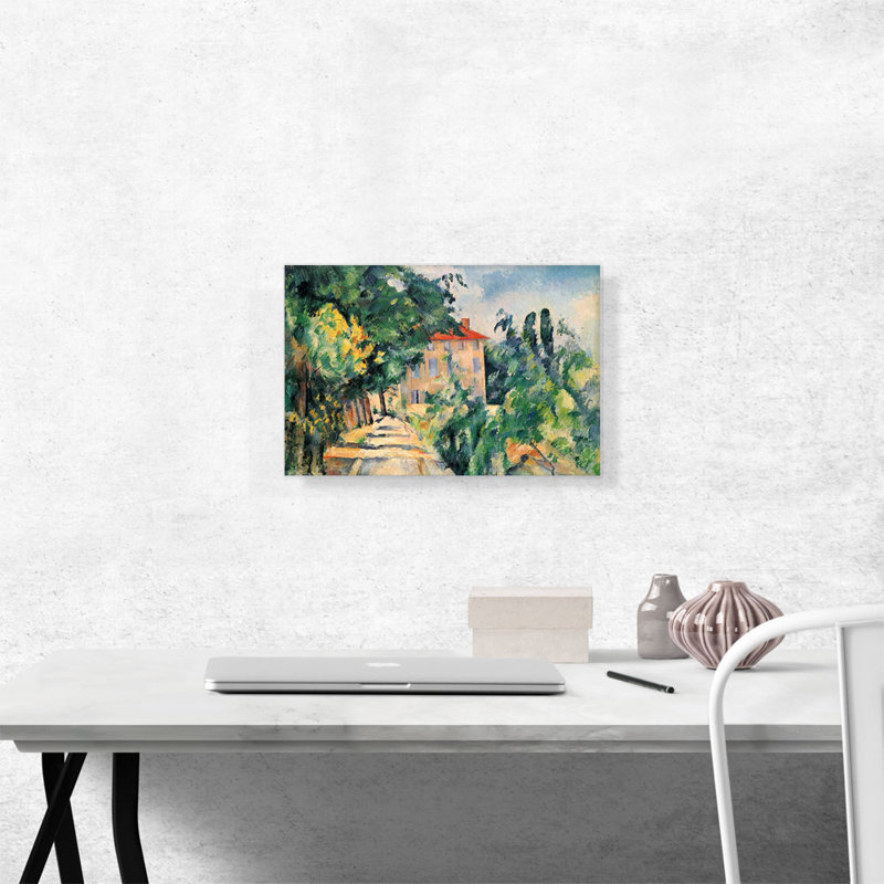 Maison avec toit rouge - Impression, H 12 po x l 18 po x P 1,5 po