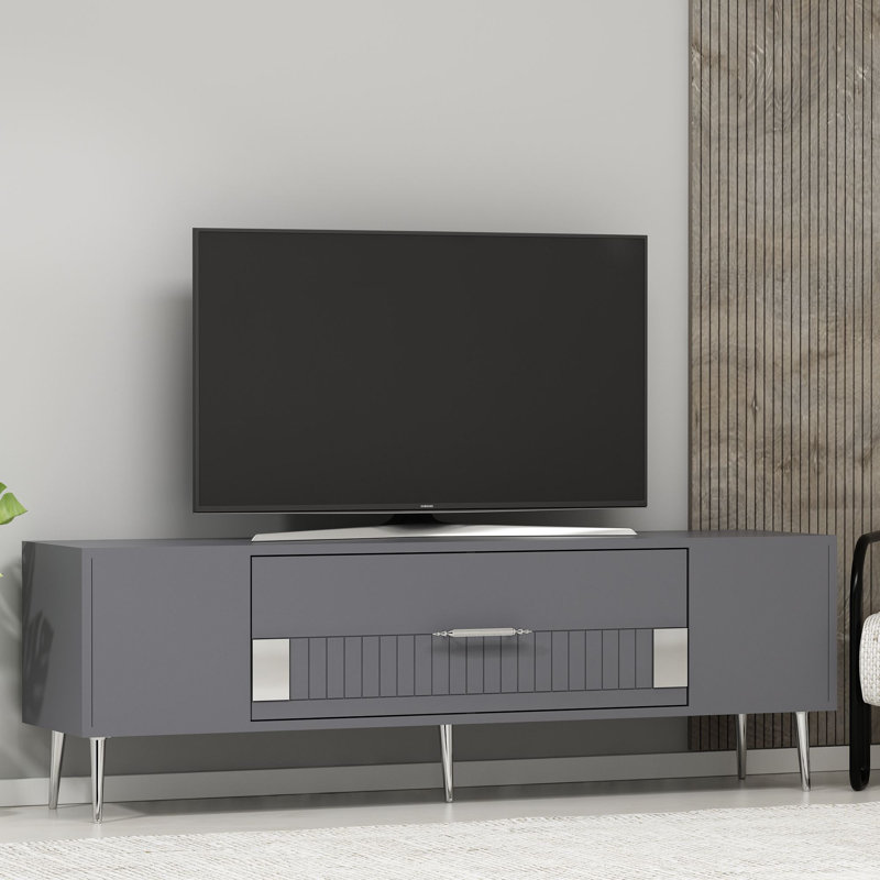 Olivia TV Stand, Grey/Silver, 150cm