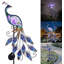 Métal paon en métal lumières solaires piquets de jardin imperméables lumières de paysage solaire boule de verre décoration de jardin extérieur