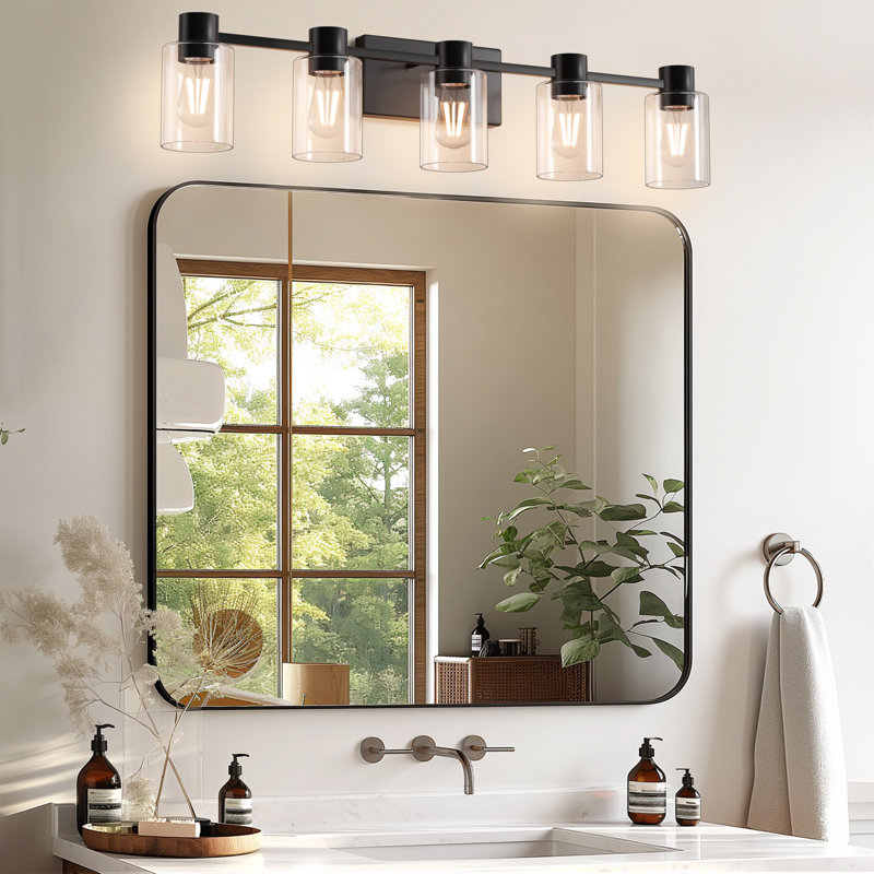 Éclairage pour meuble-lavabo Chaise, Noir mat, 5 lumières