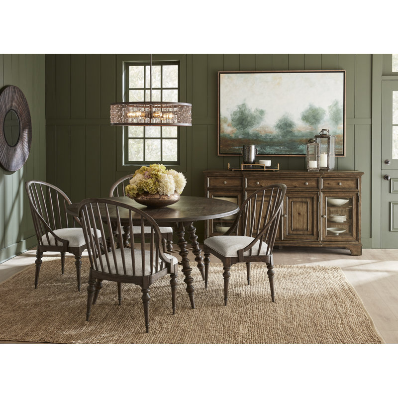 Revival Row 60" Round Brown Wood Bar Height Table