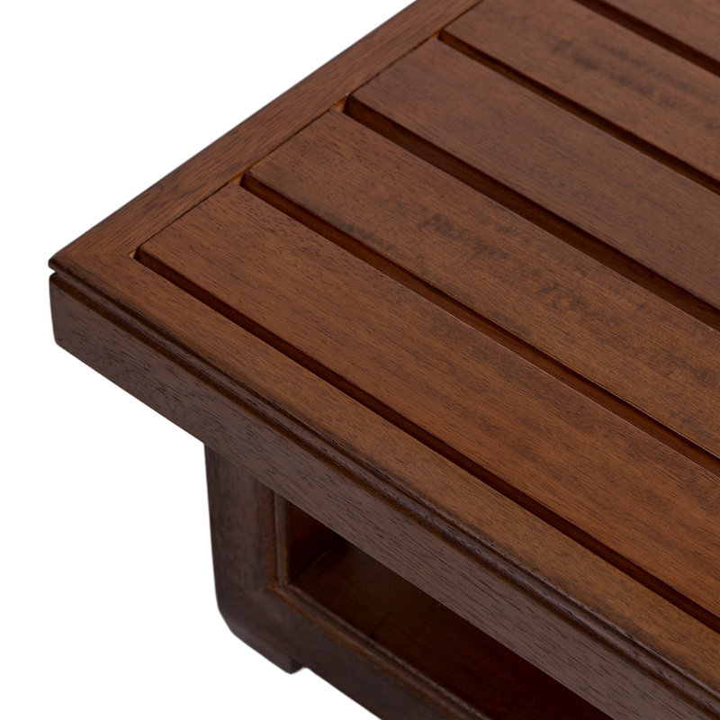 Solid Wood Outdoor Side Table, Gray Tan