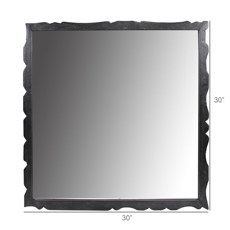 Miroir carré, bois récupéré