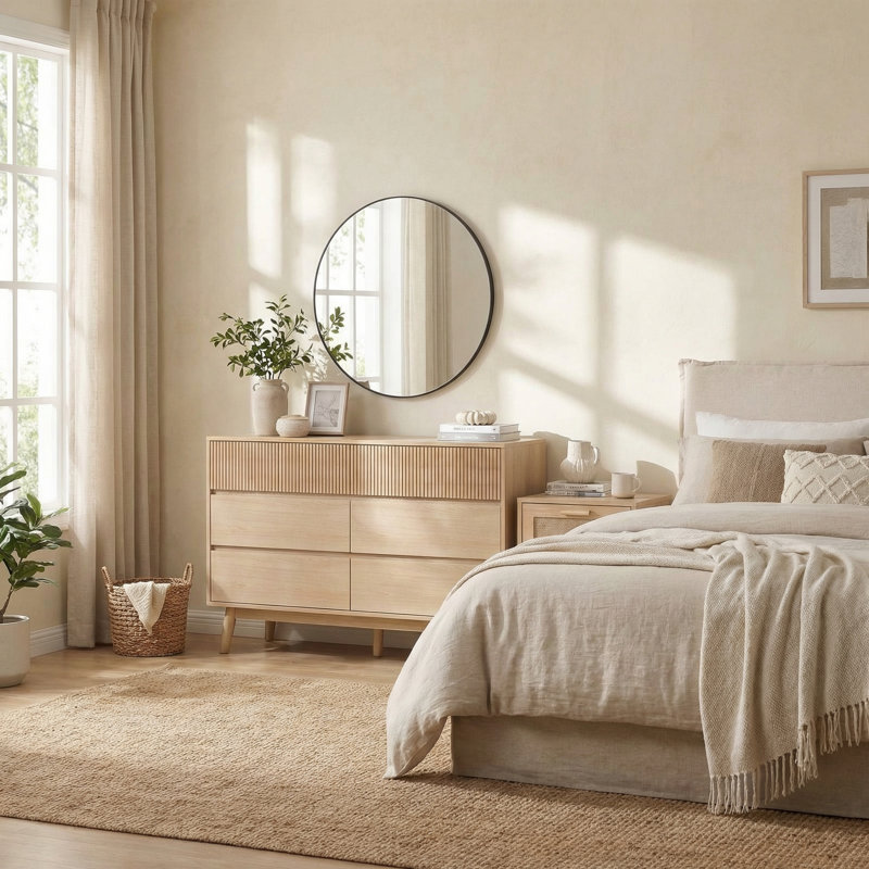 Ensemble de chambre à coucher (table de chevet et commode)