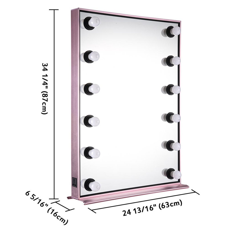 Metal Flat Floor Mirror with Shelves