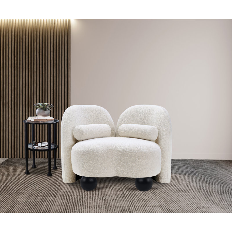 Daphne Upholstered Chair, Cream Boucle Fabric