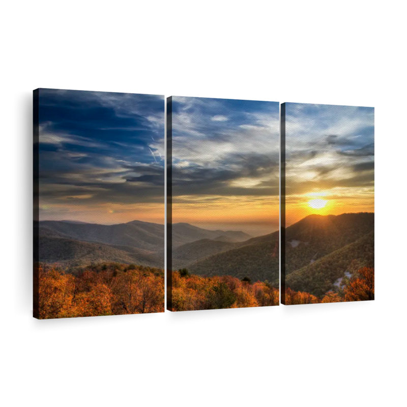 «Shenandoah Sundown», reproduction sur toile, H 20 po x l 33 po x P 1,25 po