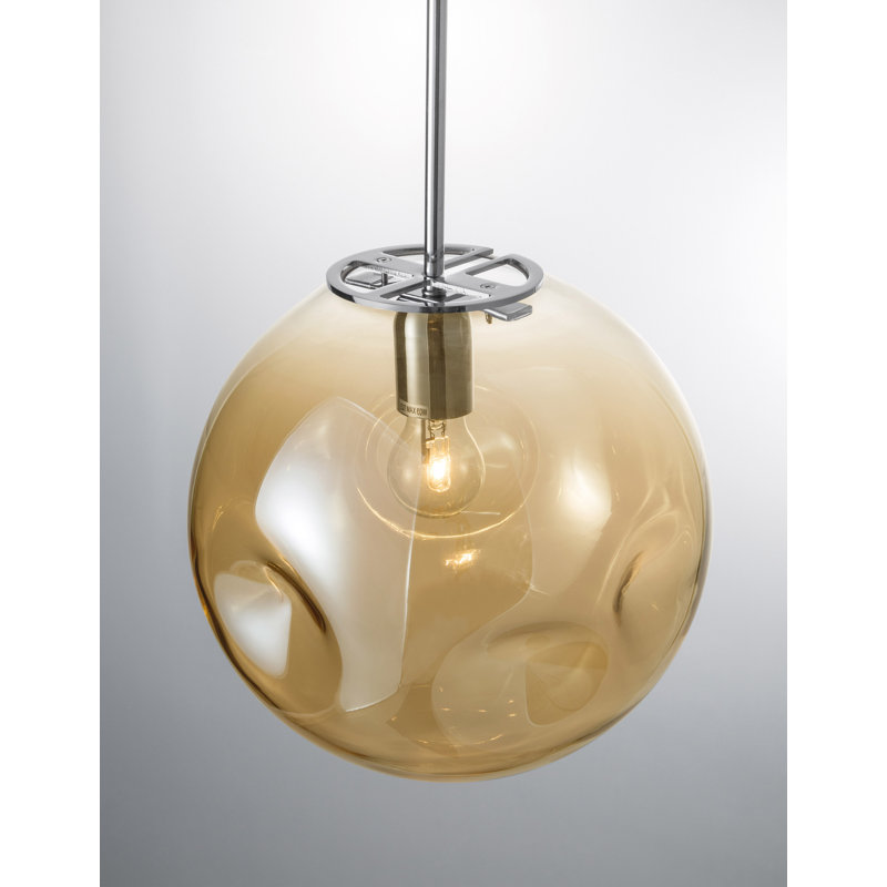 1 - Light Single Pendant, Chrome, Gold