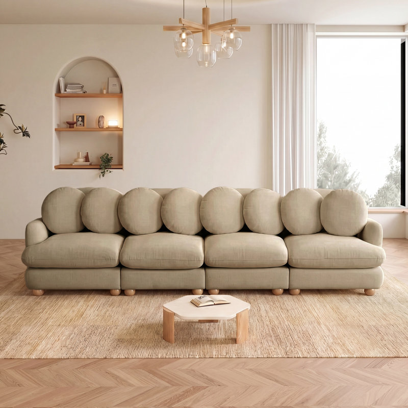 Grand sofa modulaire en coin, Camel Chenille