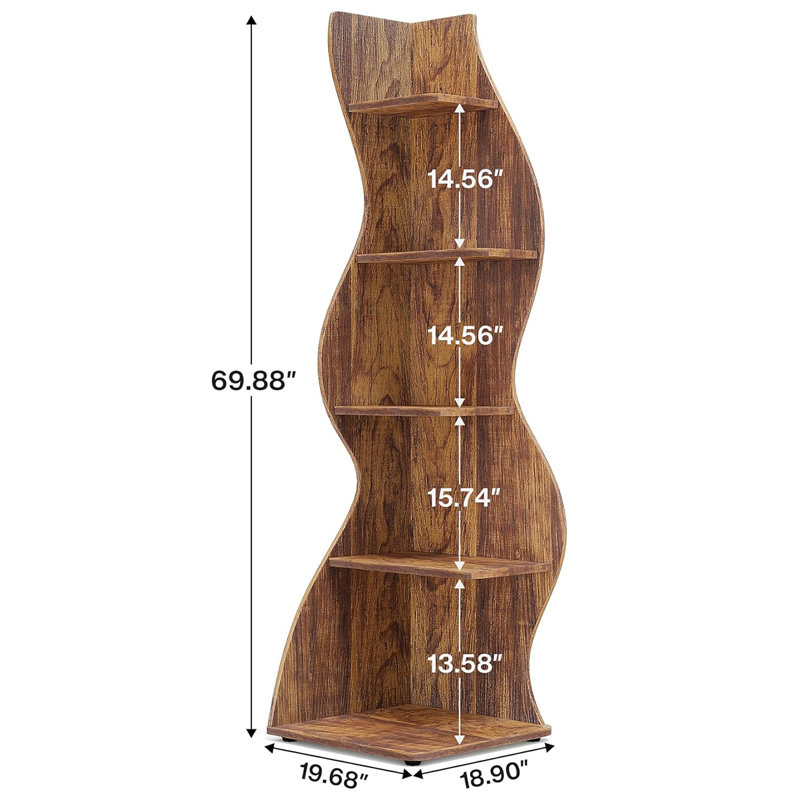 Arhab Corner Bookcase, Brown