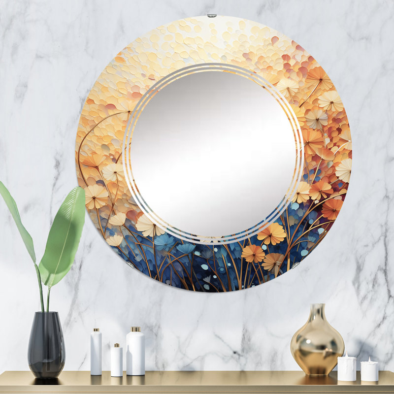 Denzerville - Miroir mural rond moderne, 32 po x 32 po