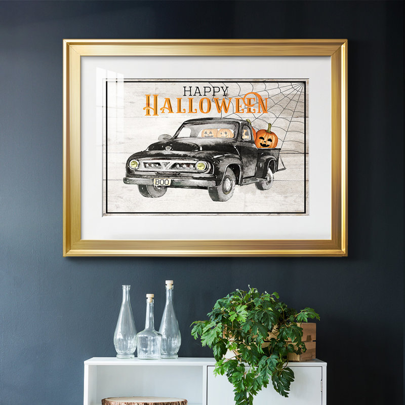 " Happy Halloween ", Gold, 19" H x 27" W x 1.5" D