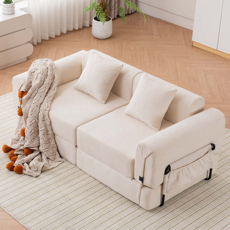 Canapé à combinaison libre, canapé modulaire double inclinable ultra confortable pour les espaces de loisirs, Beige