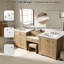 84" Double-Sink Freestanding Bathroom Vanity Set, Center Console and Soft Closing Design-436555617