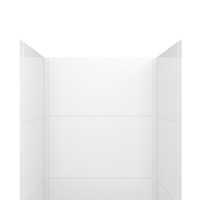 Streamline DSH-1680-184 36 in. L x 36 in. W x 76 in. H 3-Piece Glue-Up Alcove Shower Surround in White Tile Finish