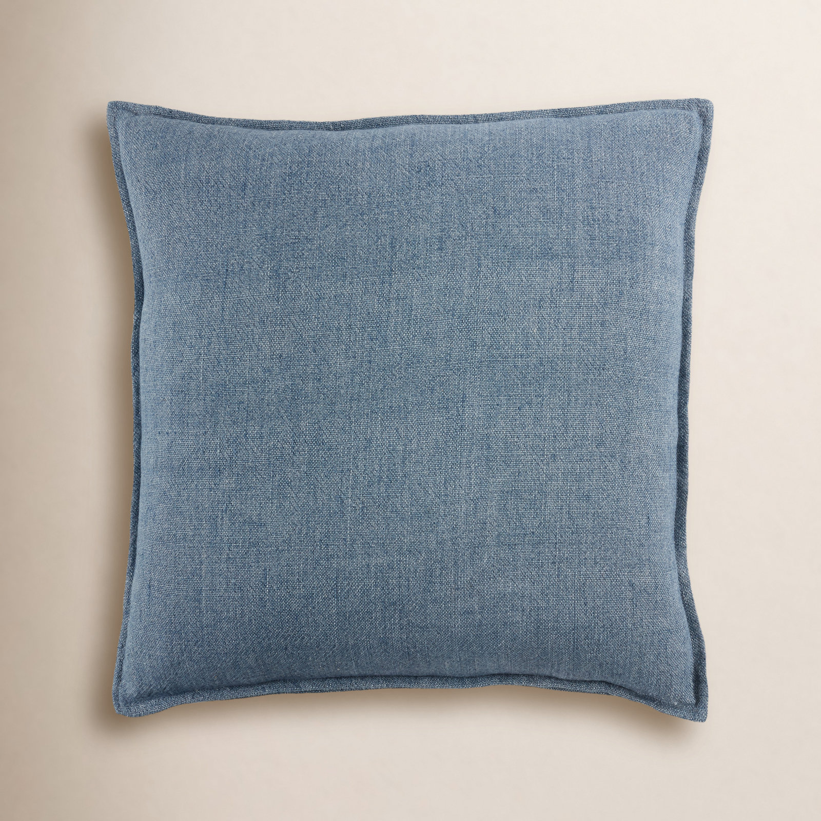 Burbank Linen Throw Pillow, Down, Blue, 20" x 20"