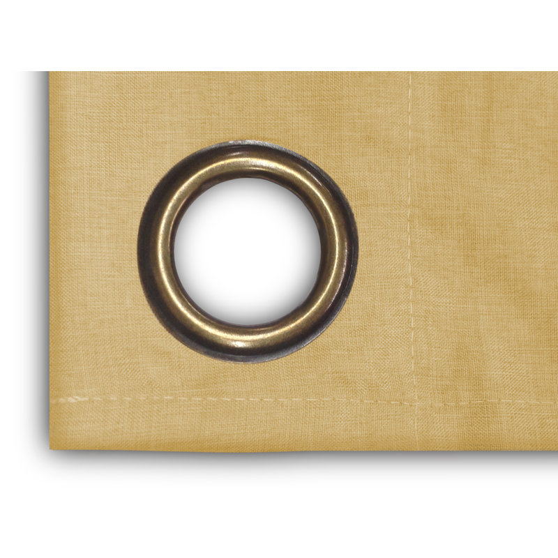 Lakeland Classic Solid Semi-Sheer Grommet Double-Wide Single Patio Panel in Bold Colors, Gold Leaf