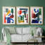 " Colourful Shapes I " 3 - Pieces Painting Print-69982035-69982040