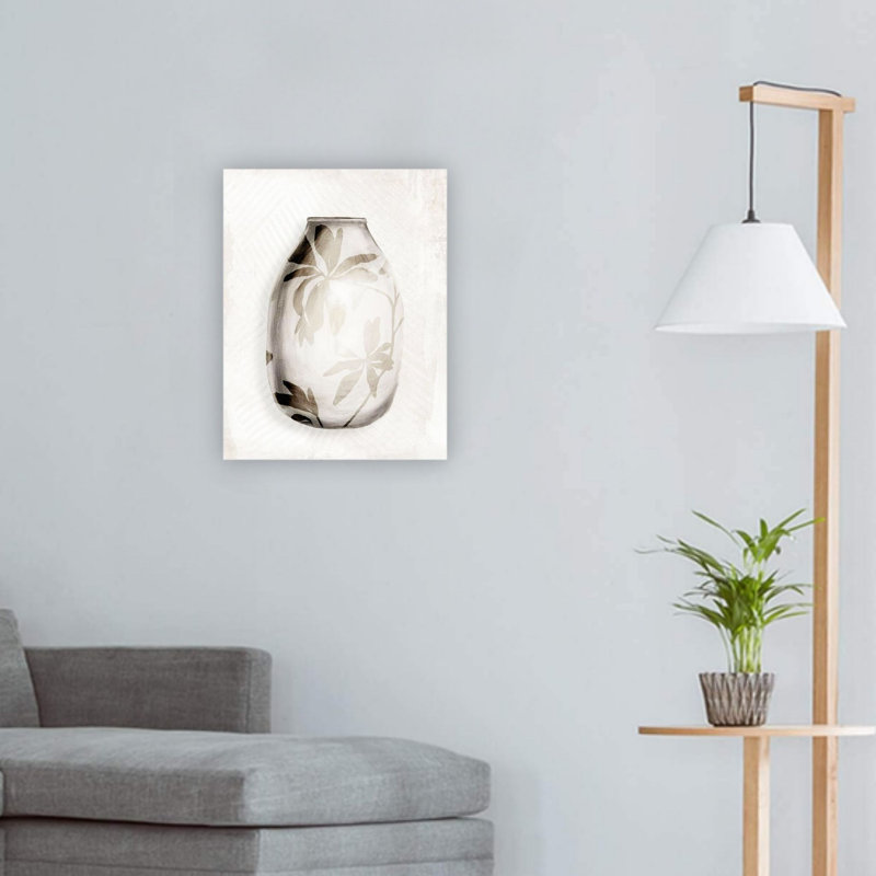 Vase blanc neutre art mural 24 x 18 pouces