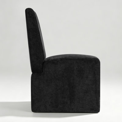 Chaise de salle à manger latérale rembourrée à dossier haut avec roulettes (ensemble de 6)