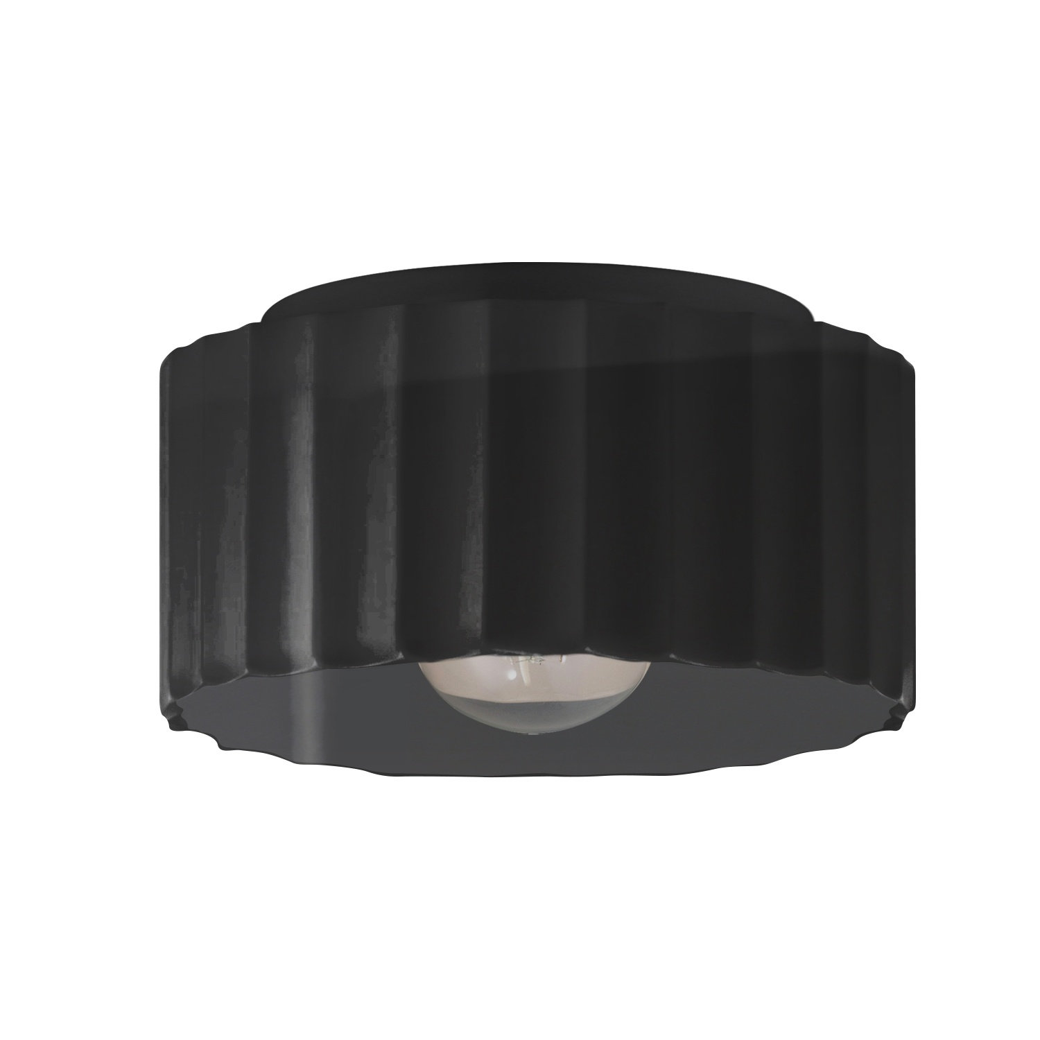 Colgate Single Light Flush Mount, Gloss Black, 6.5" H x 10" W x 10" D