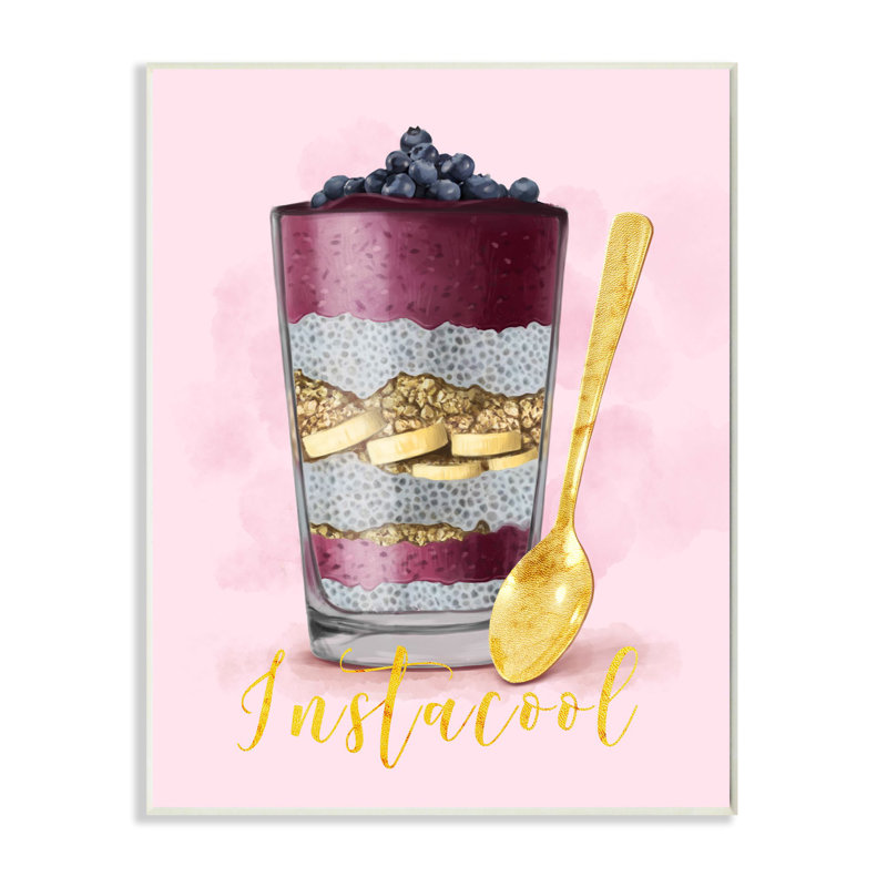«Instacool Fruit Parfait Gold», reproduction d'art graphique, Plaque murale, H 19 po x l 13 po