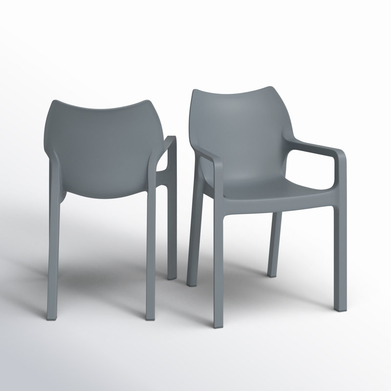Adrian Stacking Patio Dining Armchair, Dark Gray