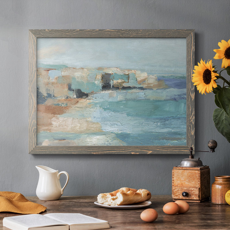 Turquoise Cliff Wall I, reproduction d'art sur toile, Gris, H 14 po x l 20 po x P 1,5 po