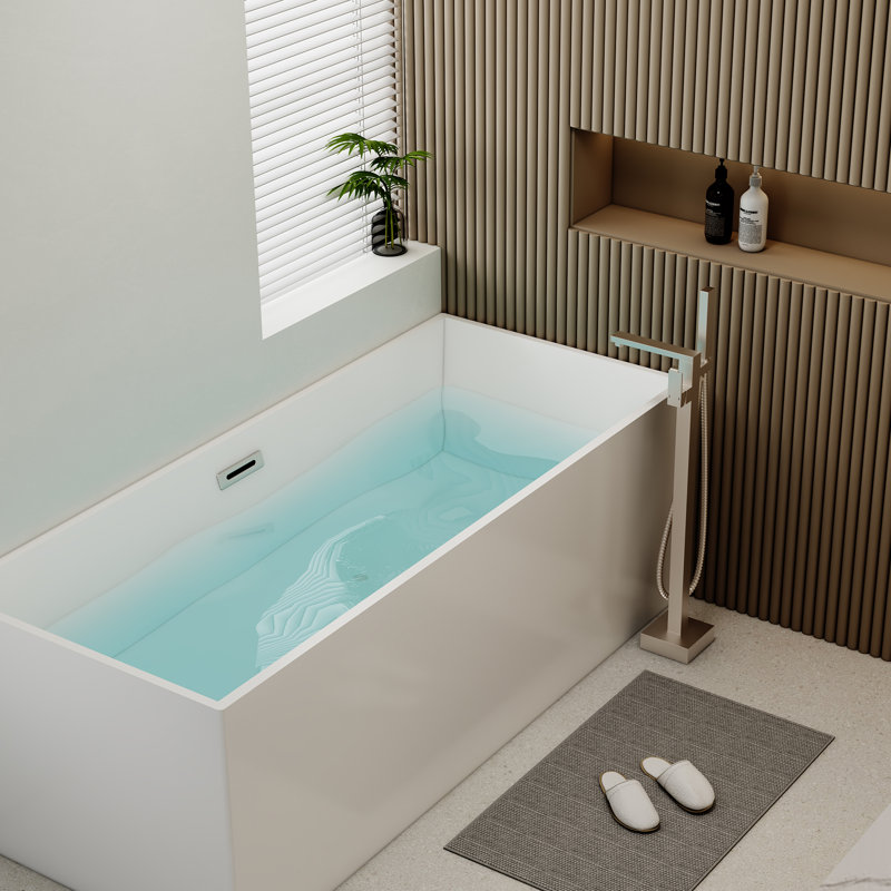 Robinet de baignoire autoportant KDK Home, Nickel brossé