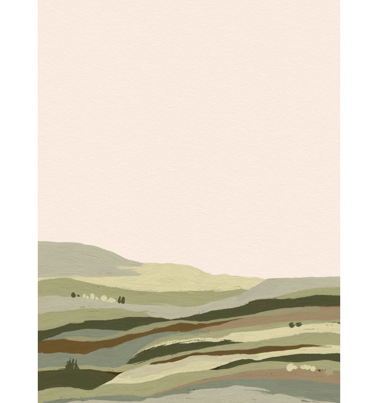 Muted Hillside Fields by Josie George — Landscape Wall Art, Framed Canvas, Brown, 16 × 24