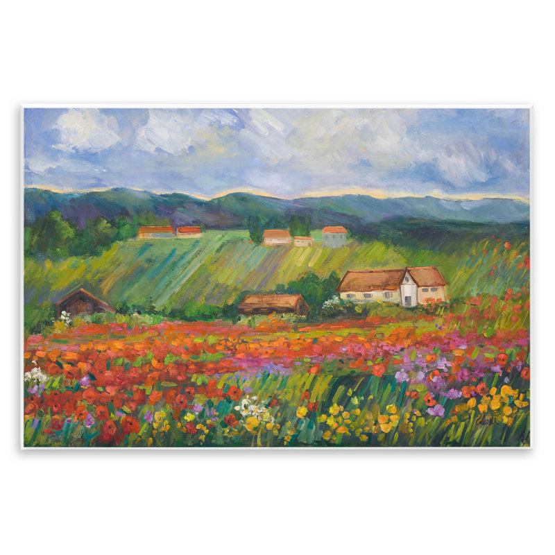 «Spring Glory Lush Meadow», art mural sur bois par Alexi Fine, H 13 po x l 19 po