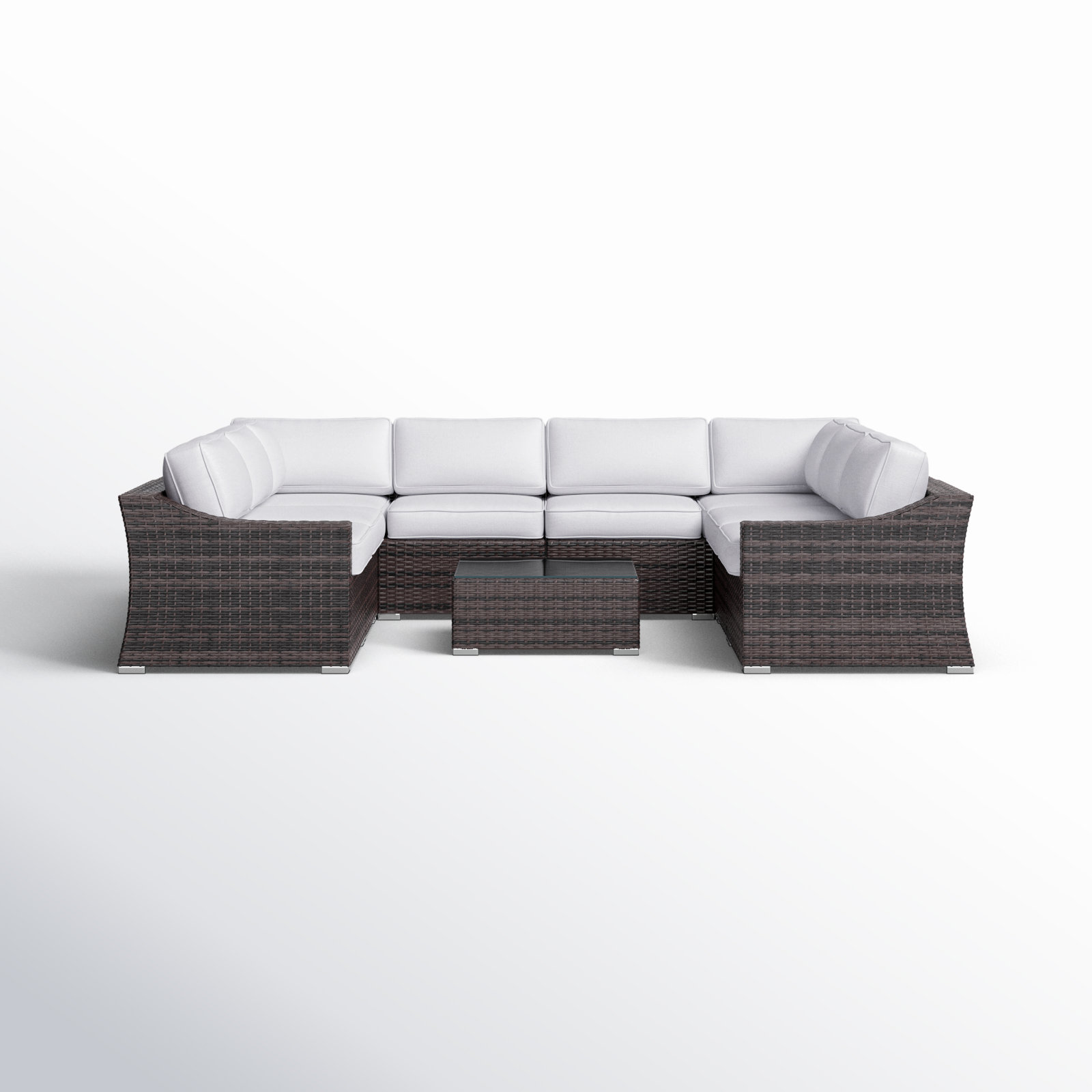 Saffi 6-Person Patio Seating Group, Sunbrella Canvas, Brown